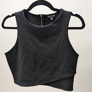 NWT Express Cropped Cutout Back Black Tank Size M
